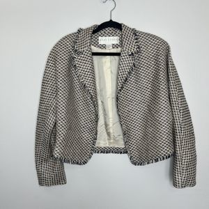 Doncaster Jacket Blazer Women's 8 Brown Black Silk Tweed Cropped Lined